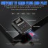 Car Audio Adapter FM Transmitter Music Receiver Wireless Extender Speaker With LED Screen Support TF Card black