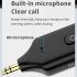Car Audio Adapter Transmitter Music Receiver Wireless Extender Speaker With Built In Microphone Hand Free Calling 3 5MM Port black