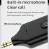 Car Audio Adapter Transmitter Music Receiver Wireless Extender Speaker With Built In Microphone Hand Free Calling 3 5MM Port black