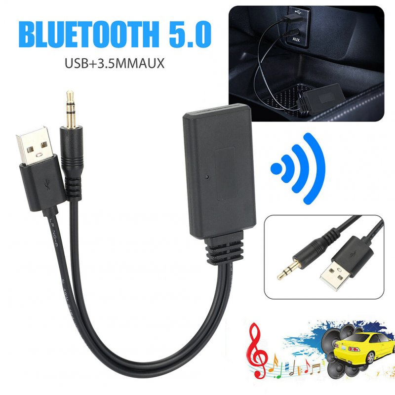 Car  Aux  Bluetooth-compatible  Audio  Receiver Usb Hifi Wireless Music Transmission Adapter black