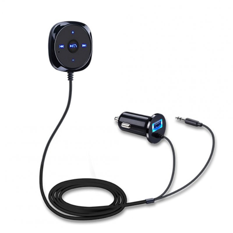 Car Bluetooth Audio Receiver Bluetooth AUX Wirelessly Hands-free Car Stereo Refit Black