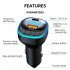 Car Bluetooth Kit Hands free Mp3 Player Fast Charging Charger Fm Transmitter Black