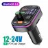 Car Bluetooth Mp3 Fm Transmitter With Usb Charging Port Display Adapter black