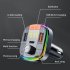 Car Bluetooth  Mp3  Player Colorful Atmosphere Led Breathing Light Support Qc3 0 Fast Charging black