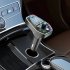 Car Bluetooth Mp3 Wireless Fm Transmitter Dual Screens Display Usb Charging Adapter black