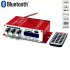 Car Bluetooth USB FM Power Amplifier  Household 12V 3A Mini Hi Fi Stereo Audio AMP with Remote Control  Support FM MP3 SD USB DVD Blue