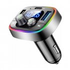 Car Bluetooth-compatible 5.0 Adapter Wireless Fm Radio Transmitter Mp3 Player Pd3.0 Qc 3.0 36w/6a Changer 7 Colors Led Backlit black