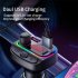 Car Bluetooth compatible 5 0 Fm Transmitter Wireless Mp3 Player Hands free Audio Receiver Rgb Ambient Light Type c 3 1a Fast Charger black