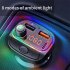 Car Bluetooth compatible 5 0 Fm Transmitter Wireless Mp3 Player Hands free Audio Receiver Rgb Ambient Light Type c 3 1a Fast Charger black