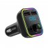 Car Bluetooth compatible Fm Transmitter Dual Usb Charger Voltage Display Wireless Adapter black