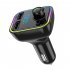 Car Bluetooth compatible Fm Transmitter Dual Usb Charger Voltage Display Wireless Adapter black