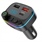 Car Bluetooth-compatible Fm Transmitter Mp3 Player Handsfree Kit Dual Usb Adapter Pd20w Fast Charger B2 Led Backlight black