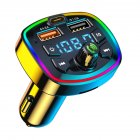 Car Bluetooth-compatible Mp3 Player Hands-free Call Lossless Music Voice Broadcast Fast Charger Atmosphere Light black
