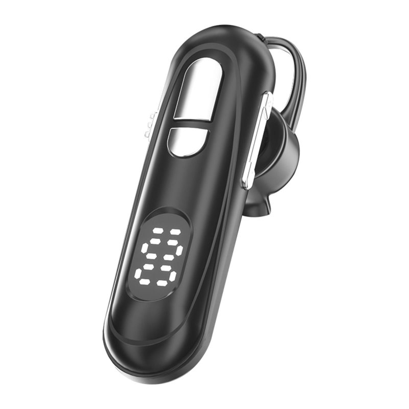 Car Business Ear-mounted Bluetooth-compatible Headset Ultra-long Battery Life Digital Display Wireless Ipx5 Waterproof Earphone Black silver