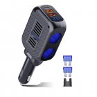 Car Charger 180W 2-Socket Cigarette Lighter Splitter Dual QC 3.0 Quick Charge 1 Type-C Port Adapter LED Voltmeter black