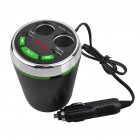 Car Charger Bluetooth 5.0 Multifunction Cup Holder 3.1a Fm Transmitting U Disk /tf Card Car Mp3 Player green