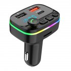 Car Charger Bluetooth-compatible 5.0 Fm Transmitter Hands-free Calling Dual Usb Music Player Car Audio Receiver black