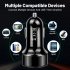 Car Charger Dual Port USB Fast Charging Adapter For Mobile Phones Tablets LED Display Circuit Protection 12V 24V Universal For Most Vehicles gold