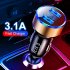 Car Charger Dual Port USB Fast Charging Adapter For Mobile Phones Tablets LED Display Circuit Protection 12V 24V Universal For Most Vehicles gold