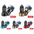 Car Charger Dual Port USB Fast Charging Adapter For Mobile Phones Tablets LED Display Circuit Protection 12V 24V Universal For Most Vehicles gold