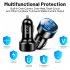 Car Charger Dual Port USB Fast Charging Adapter For Mobile Phones Tablets LED Display Circuit Protection 12V 24V Universal For Most Vehicles silver