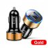 Car Charger Dual Port USB Fast Charging Adapter For Mobile Phones Tablets LED Display Circuit Protection 12V 24V Universal For Most Vehicles blue