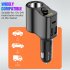Car Charger Extension Cigarette Lighter Adapter Socket Splitter 2 USB 1PD Ports Voltage Meter 12V 24V Automobile Outlet black