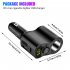 Car Charger Extension Cigarette Lighter Adapter Socket Splitter 2 USB 1PD Ports Voltage Meter 12V 24V Automobile Outlet black