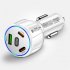 Car Charger Fast Charging 90W USB Charger 2 PD USB C 1 USB A Car Charger For Smartphones Tablets Video Game Controllers black
