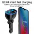 Car Cigarette Lighter Socket Qc3 0 Digital Display Usb Dual Port Fast Charge Multi functional Charger Adapter black