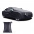 Car Cover All Black 190t Silver Coated Cloth Rainproof Sunscreen Protector Exterior Snow Covers Reflective Strip 400x160x120CM S