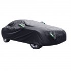 Car Cover All Black 190t Silver Coated Cloth Rainproof Sunscreen Protector Exterior Snow Covers Reflective Strip 400x160x120CM_S