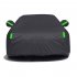 Car Cover All Black 190t Silver Coated Cloth Rainproof Sunscreen Protector Exterior Snow Covers Reflective Strip 400x160x120CM S