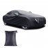 Car Cover All Black 190t Silver Coated Cloth Rainproof Sunscreen Protector Exterior Snow Covers Reflective Strip 480x175x120CM L