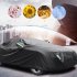 Car Cover All Black 190t Silver Coated Cloth Rainproof Sunscreen Protector Exterior Snow Covers Reflective Strip 540x175x120CM XL