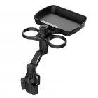Car Cup Holder 360-degree Rotating Plate Tray Beverage Coffee Dining Rack Extender Small Mobile Phone Bracket black D05