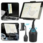 Car Cup Holder Mount Bracket 360 Degree Rotatable Stand Adjustable Mobile Phone Navigation Support Compatible For Ipad black