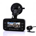 Car DVR Black Box and Camera set with a spectacular 260 Degree Front Viewing Angle and a convenient 130 Degree Rear Viewing Angle Camera