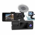 Car DVR Dash Cam Front And Rear Inside 3 Channel 1080P 2-inch IPS Screen Camera