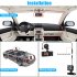 Car DVR Dash Cam Front And Rear Inside 3 Channel 1080P 2 inch IPS Screen Infrared Cabin Lights Night Vision Black
