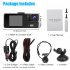 Car DVR Dash Cam Front And Rear Inside 3 Channel 1080P 2 inch IPS Screen Infrared Cabin Lights Night Vision Black