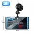 Car Dash Cam 4 inch Dual lens Touch screen Driving Recorder Ips Screen Hd Recorder Reversing Images Black