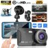 Car Dash Cam 4 inch Dual lens Touch screen Driving Recorder Ips Screen Hd Recorder Reversing Images Black