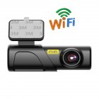 Car Dash Cam Smart Wifi Control Driving Recorder 24h Parking Monitoring Dvr HD Night Vision Camcorder Black