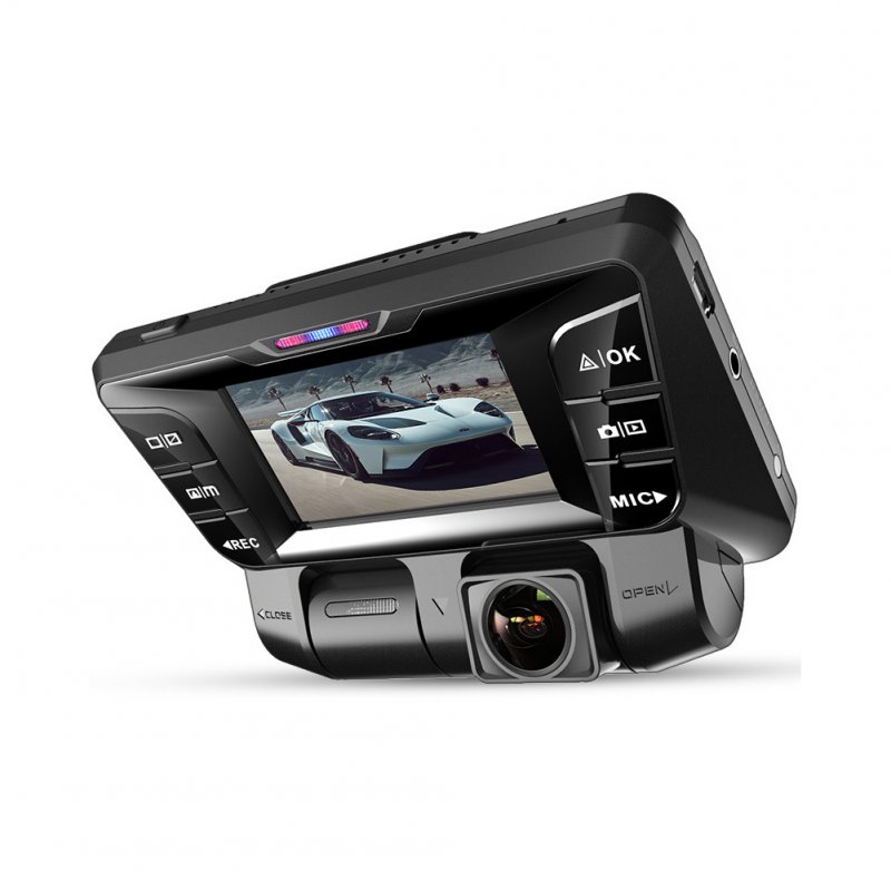 Car Dashcam V28 HD Night Vision Dual Lens Panoramic 24-hour Parking Wireless Monitoring  black