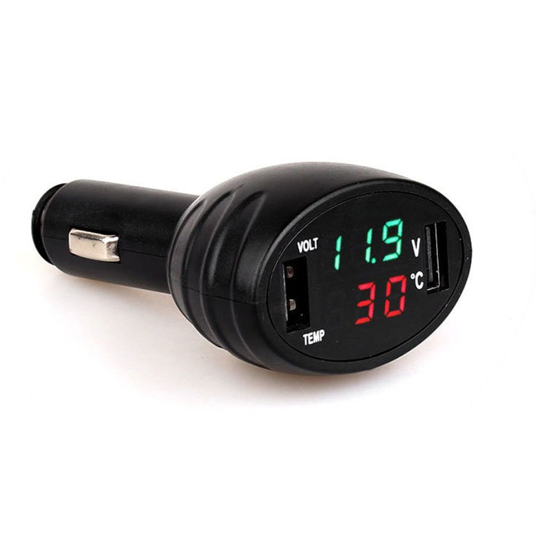 Car Digital LED Thermometer Voltmeter