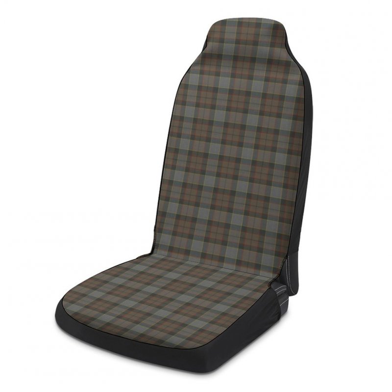 Car Driver Seat Cover Breathable Plaid Printing Single Seat Cover