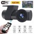 Car Driving Recorder 1080p Hd Wifi Dvr Camera Dual Recording Night Vision Reversing Dash Cam Black