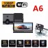 Car Driving Recorder 3 16 inch HD Night Vision Dash Camera Front Rear Double Camcorder with Mobile Phone Wifi Black