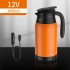 Car Electric Kettle Insulation Cup Temperature Digital Display Cup Cover Large Handle Hot Water Kettle 12V 24V Universal 12V steel color